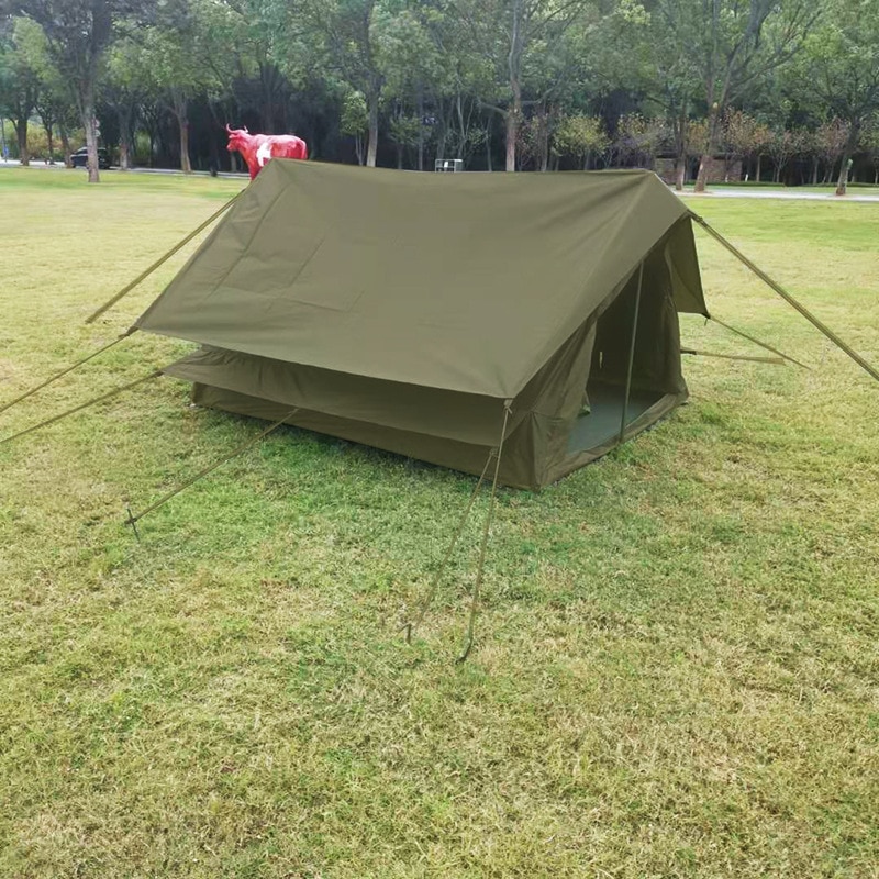 Cheap Goat Tents Outdoor Camping Retro Tent 2 Person Self Driving Camping Protection against Heavy Rain Cabin Type A  Shaped Tent Oxford Cloth   